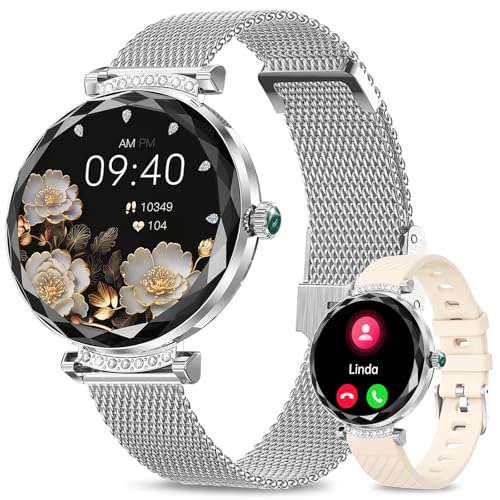 findtime Smartwatch voor dames, elegant, zilver, goud, sieraad, armband, fitnessarmband, edelsathl smartwatch, dameshorloge met stappenteller, slaapmonitor, hartslagmeter, bloeddrukperiode, fitnesshorloge, vrouwen, iOS en Android