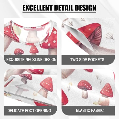 Mushroom Pajama Set Pajamas Sleepwear Nightwear Loungewear Clothes Set B04032554