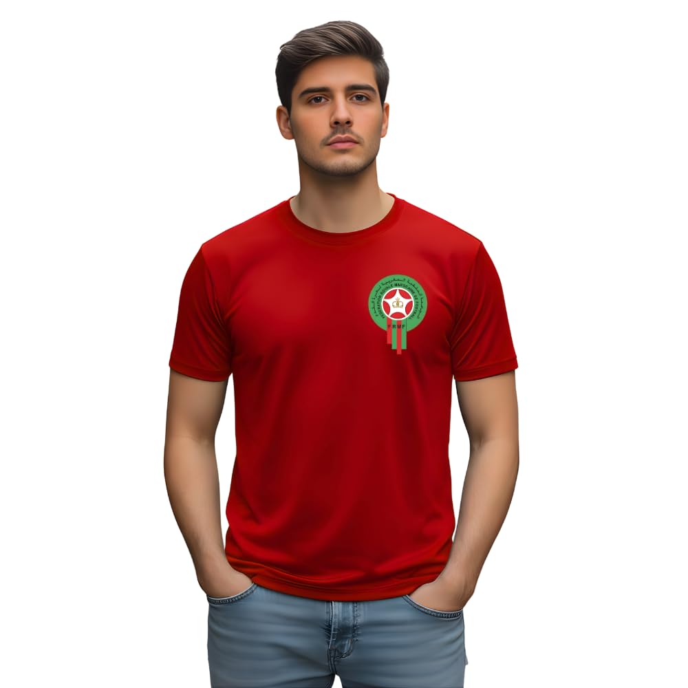 Morocco Soccer Team printed Dryfit T shirts Supporting Football Team Jersey T shirts For Men | Women