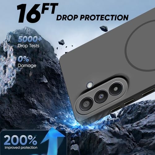 Image of KARWAN Slim Shockproof Back Case Cover Compatible with Samsung Galaxy S24,Dual Layer Armor Protection with Matt Finish, Heavy Duty Cover with Magnetic MagEase Wireless Charging (Black)