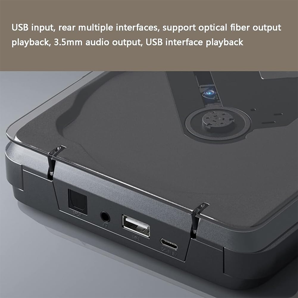 QUTBAG Lettore CD Desktop Portatile, Lettore Musicale Retro Compact Disc con Jack per Cavo Audio da 3,5 mm, Supporto Cavo AUX in e USB, Telecomando, qualità Audio Senza Perdita di Dati C