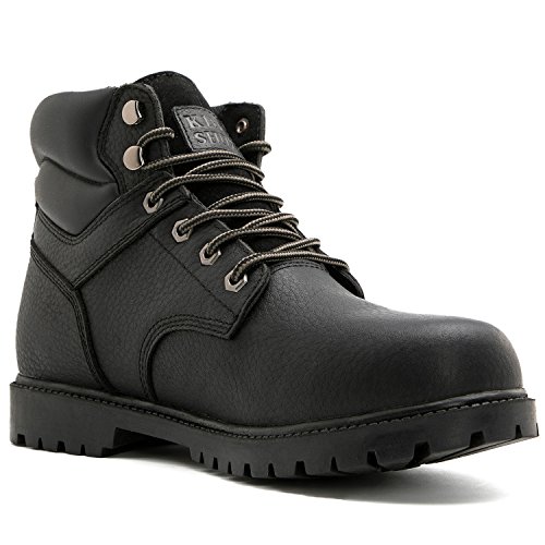 kingshow Men's 1366 Water Resistant Premium Work Boots (10.5 D(M) US Men's, Black1366)