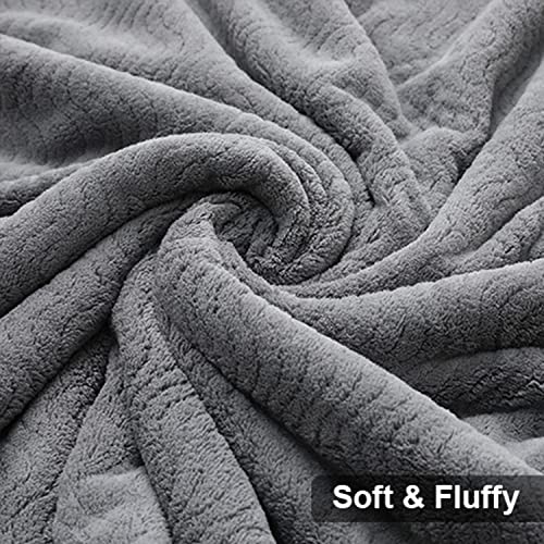 Smuge Ultra Soft Bath Towel Set Of 4, Grey Extra Large Textured Microfiber Luxury Towels 35X70 In thumb #7
