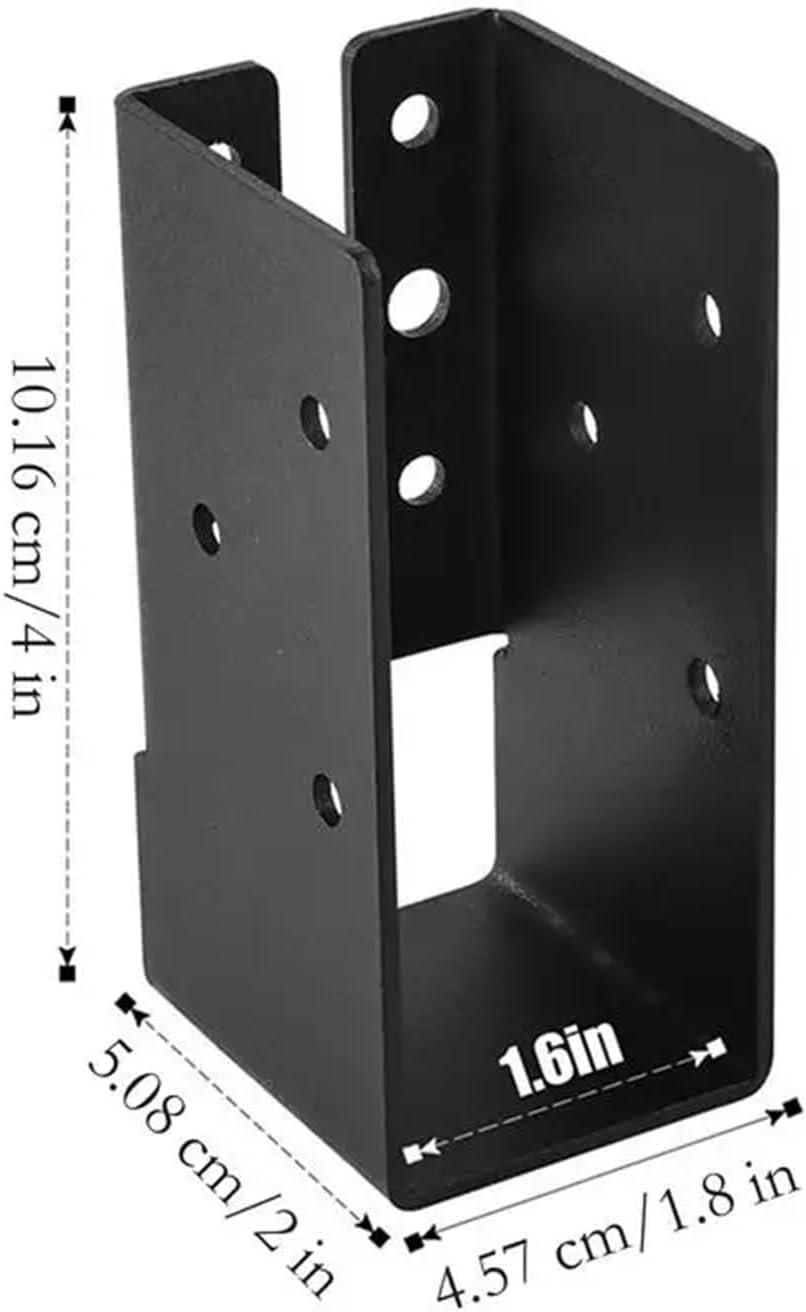2x4 Joist Hanger Deck Railing Concealed Connectors Heavy Duty Joist Brackets Set of 2 Woodwork Beam Support for Pergola Handrail