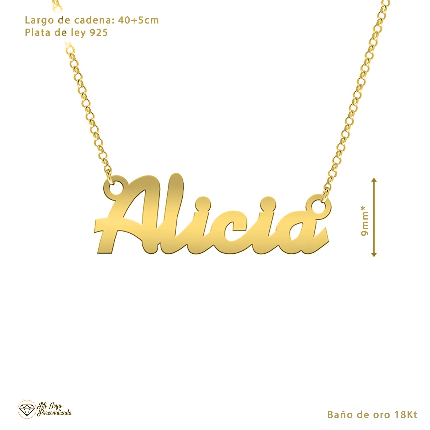 Collar con Nombre Personalizado - Joyería Personalizada para Mujer - Regalo Perfecto para Celebrar Cada Ocasión y Marcar Recuerdos Inolvidables. (D1 CHAPADO)