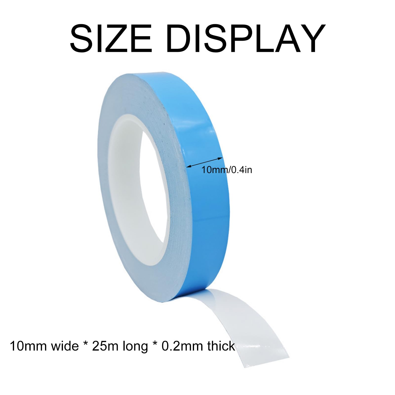 Dwustronna Taśma Klejąca Termiczna, Termiczna Taśma Przewodząca, 25m x 10mm Taśma Klejąca Termiczna z Podkładką Pasty Termicznej, Taśma Klejąca Termiczna