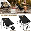 Silla Ultraligera para Camping TUIKEN PCC-01, portátil, plegable, con portavasos y bolsa de almacenamiento, color negro profundo miniatura 5