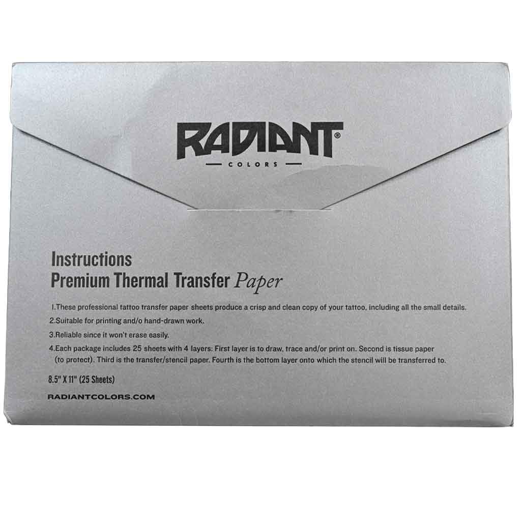 Radiant Colors Papel de transferencia para tatuajes (21,5 x 27,9 cm)