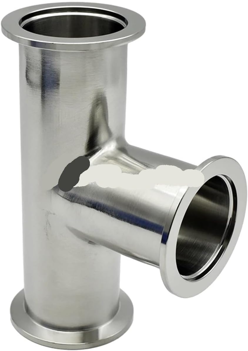 KF16/KF25/KF40/KF50 Vacuum Fittings 304 Stainless Steel Elbow/Tee/Four-Way Flange Joints High-Pressure Clamp Connector(Three way connector,KF25)
