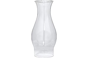 B&P Lamp 3 Inch by 8 1/2 Inch Clear Glass Crimped Top...