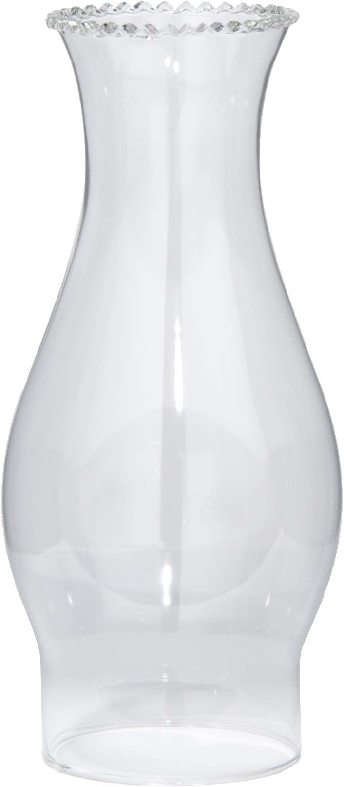 3 Inch by 8 1/2 Inch Clear Glass Crimped Top Chimney for Oil and Kerosene Style Lamps