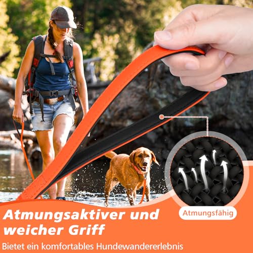 X XBEN Wasserdicht Schleppleine für Hunde,3M 5M 10M 15M 20M 30M Gummierte Schleppleine mit Abschließbarer Karabine,Wasserfest Hundeleine Laufleine für Große bis Kleine Hunde,Robuste Trainingsleine