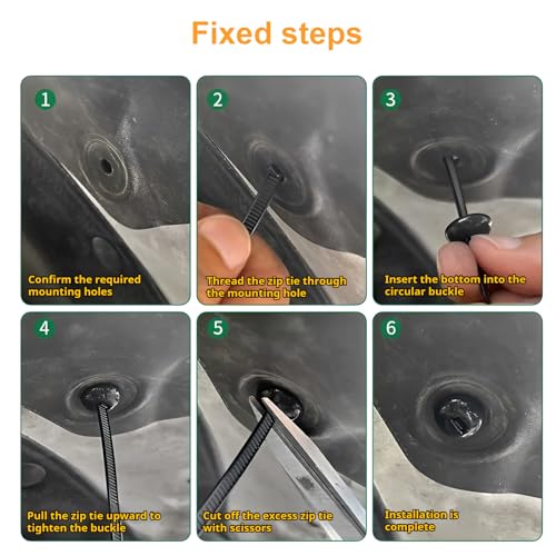 200 Stück Nylon Kabelbinder Schnallen Universal, Selbstsichernde Kabelbinder Schwarz, Kabelbinder mit Karosserie Clip für Auto Täglich Reparatur