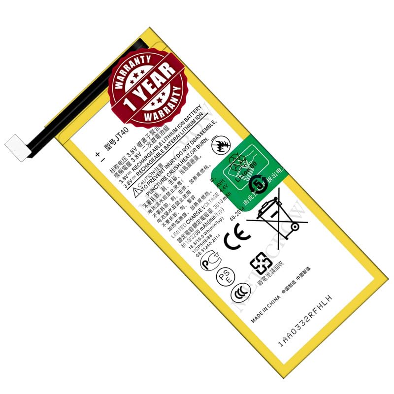 Image of Original JT40 Battery Compatible for Motorola Moto G6 Plus (XT1926, XT1926-1, XT1926-2, XT1926-3, XT1926-5, XT1926-6, XT1926-8, XT1926-9) - (3200mAh) - 1 Year Warranty JK1