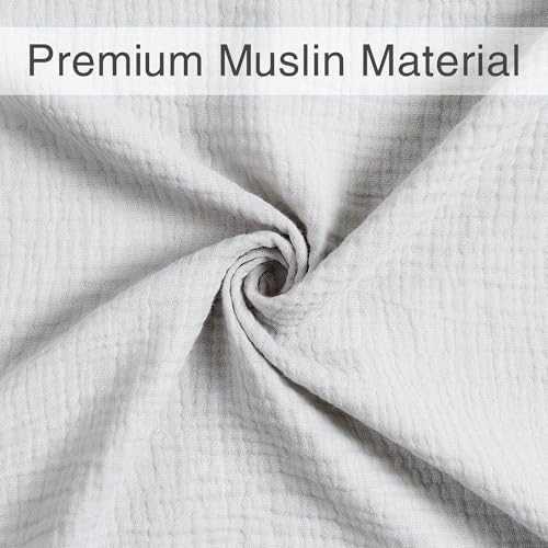 Image of Meracorallo Muslin Swaddle Blanket, 100% Cotton Receiving Blanket Soft and Breathable Swaddle Wrap for Baby Boys and Girls, Light Gray