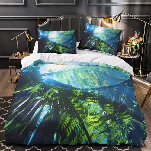 Housse de couette 3D impression jungle drap de lit Super King - 4