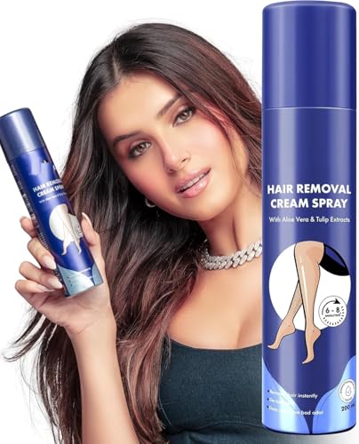 Spray en crema depilatoria para mujeres (6.76 onzas líquidas) | Spray de depilación corporal indoloro para piernas, manos, axilas y espalda (200 ml)