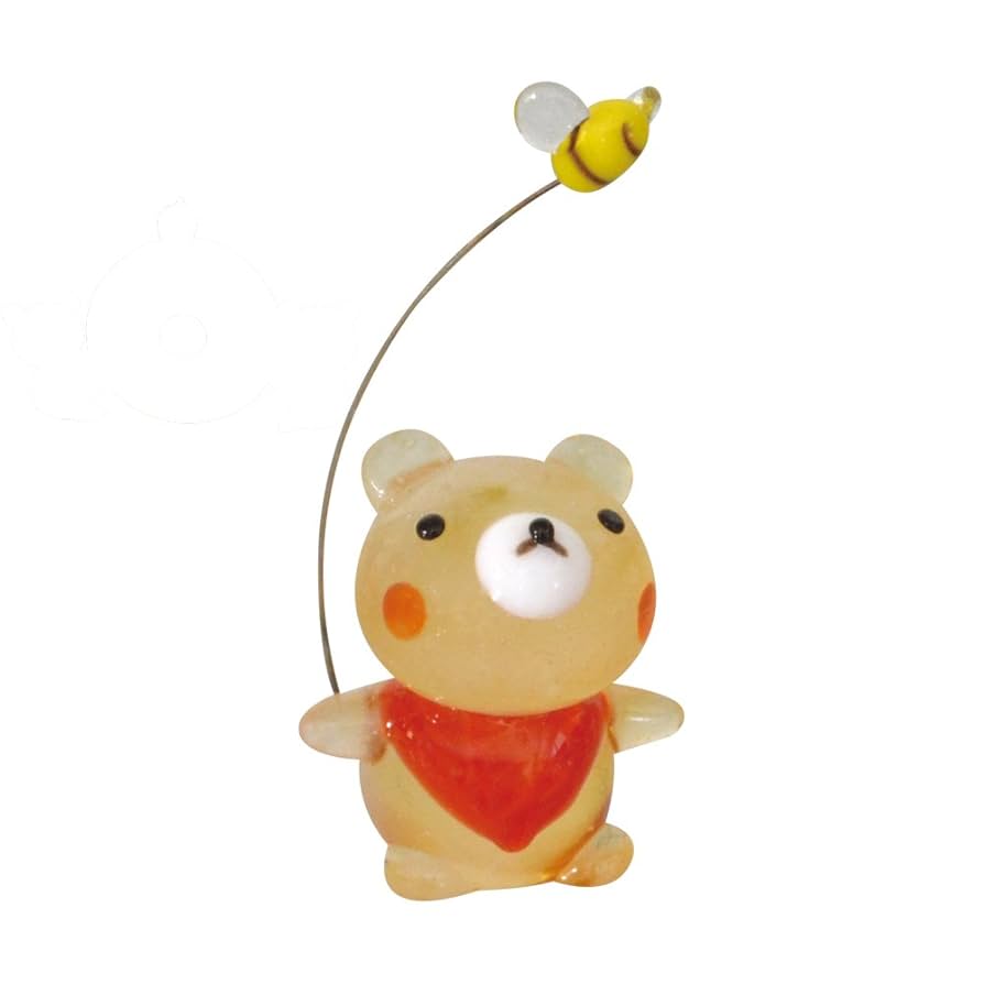 Amazon.co.jp: かわいい クマ 手作り ガラス細工 ブンブン蜂と