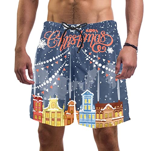 Maillots de bain hommes JDEZ : short de plage séchage rapide motif Noël