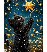 Ekuxom Cat Diamond Art Kits for Adults, Cat Diamond Painting Kits for Adults, Round Full Drill Bl...