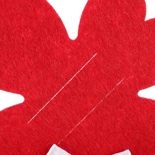 LOGOFUN 24pcs Four Leaf Clover Christmas Wallets Felt Money Cash Clips Portable for Shopping Travel Red Green Gray Holiday Present2