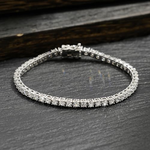 Iced Out Tennis Bracelet for Men, 2.83 Inch Adjustable Men's Tennis Bracelet, CZ & Copper with Platinum Plating, Durable Shiny Mens Jewelry4