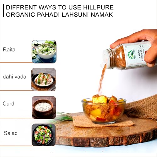 Image of Hillpure Organic Pahadi Lahsuni Namak (Himalayan Herbs Salt) Pahadi Flavoured Salt Hand Grounded On Silbatta from Uttarakhand (125 gms)