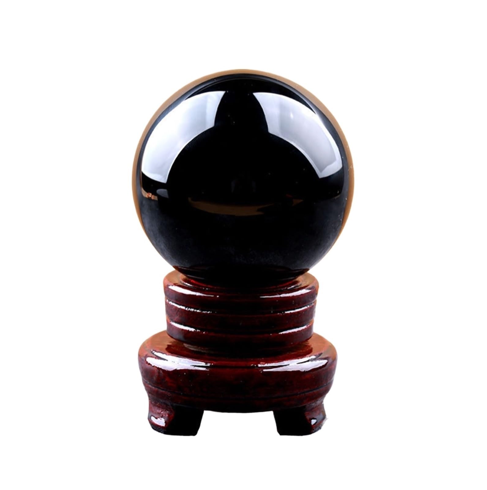 Crystal Ball Ornament Natural Obsidian Sphere Massage Ball Feng Shui Home Decor Accessory For Decoration Decoration(12cm)
