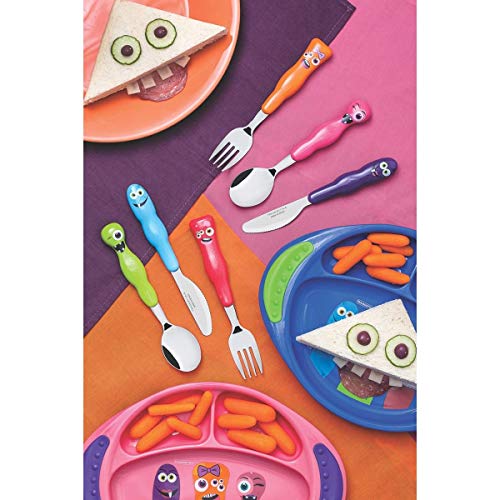 Jogo de Talheres Infantil, Monsterkids, 3 Peças, Colorido, Tramontina