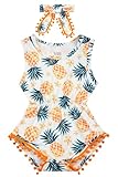 BFUSTYLE Baby Girl Outfit 3-6 Month Romper Pineapple Baby Summer Clothes with Headband Sleeveless Infant Jumpsuit 6 Months Bodysuit
