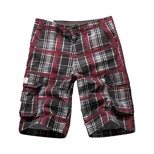 Generisch Pantalones cargo cortos para hombre, pantalones cortos de trabajo para hombre, algodón, pantalones de verano, tiempo libre, cargo, pantalones cortos cargo multibolsillos, pantalones ligeros