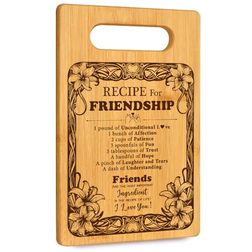 Comparison: Best Cutting Board Quotes 4 A Special Friendship Bamboo Cutting Board for Women Friends Bestie - Friendship Birthday Gift with Inspirational Quote - Kitchen Decoration