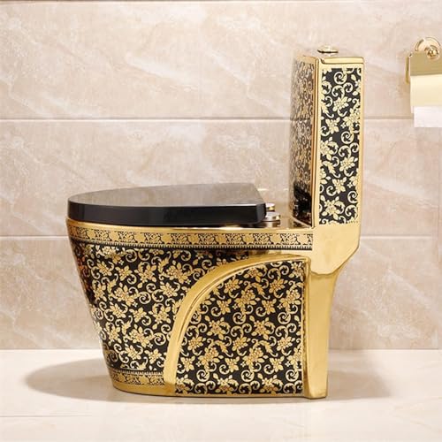 Toaleta Golden Toliet, Toalety Do Łazienek O Podwyższonej Wysokości, Toaleta Jednoczęściowa, Toaleta Z Podwójnym Spłukiwaniem I Komfortowym Siedziskiem, Toaleta Kom,300mm-27.2x30.7x15.3in