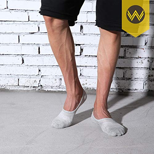 image for WANDER No Show Socks Mens 7 Pairs Cotton Thin Non Slip Low Cut Mens In