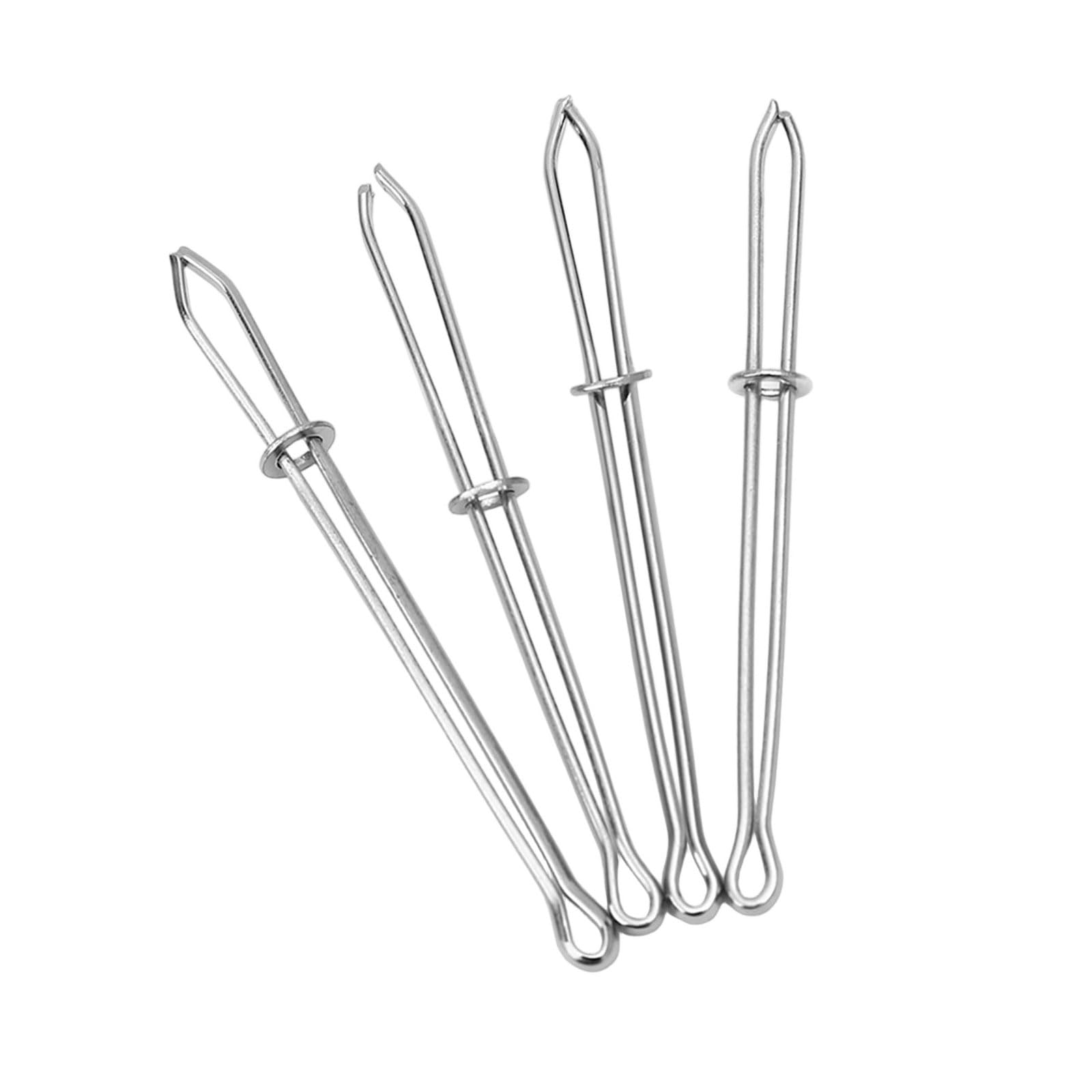 Tsophreniq 4Pcs Smooths Edges Metal Elastics Cord Threader for Projects and Fabric Adjustments Quick Elastics Band Installer