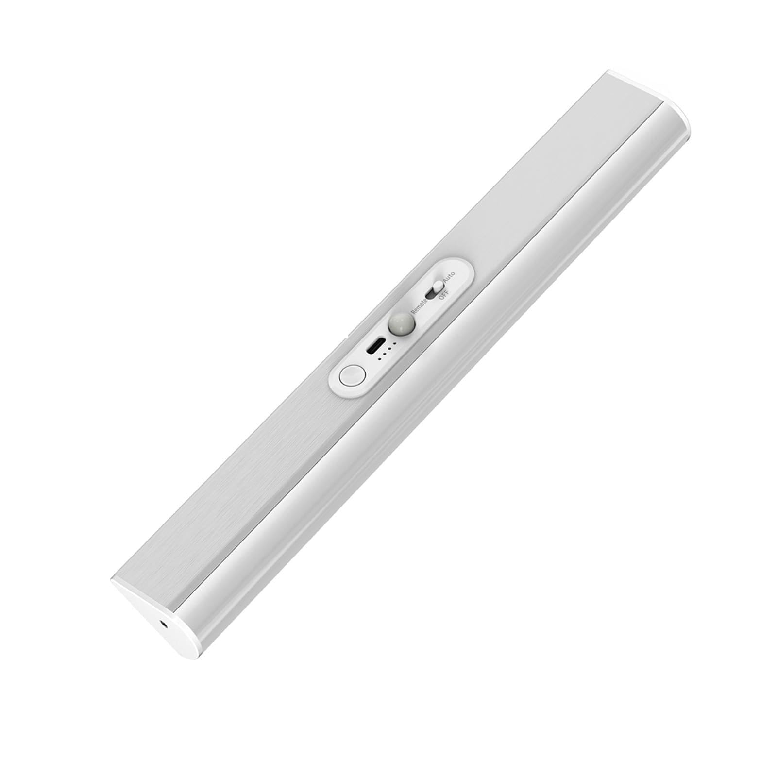 LED Unterbauleuchte Akku Wandleuchten mit Bewegungsmelder Dimmbare Wandbeleuchtung mit Fernbedienung Magnetische Wandleuchte für Schrank Küche Wohnzimmer Schlafzimmer (Silber,45cm)