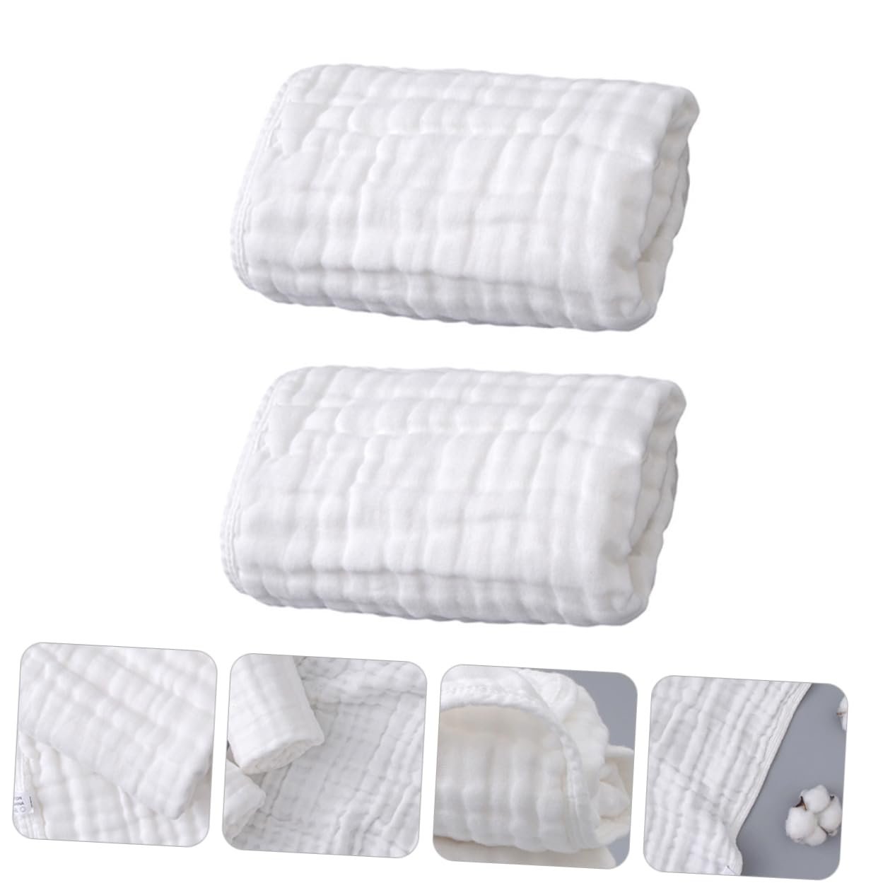 VICASKY 4pezzi Coperta Cotone Per Morbida e Assorbente Teli Da Bagno e Avvolgimenti Per Pancia Cotone Per Bebè