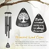 Memorial Gifts for Loss of Loved one, 25''Memorial Wind Chimes of Sympathy Gifts for Loss of Love one,Condolence/Bereavement/Remembrance Gift,Windchime in Memory,Funeral Decor for Garden Outside,Black