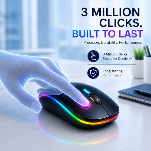 Image of Ant Globe 25 Dual Mode Wireless Mouse|30-Hour Playtime|Bluetooth + 2.4GHz USB |Rechargeable Silent Optical Mouse for Laptop, MacBook, iPad, PC |3-Level Adjustable 1600 DPI, Slim Portable Design -Black
