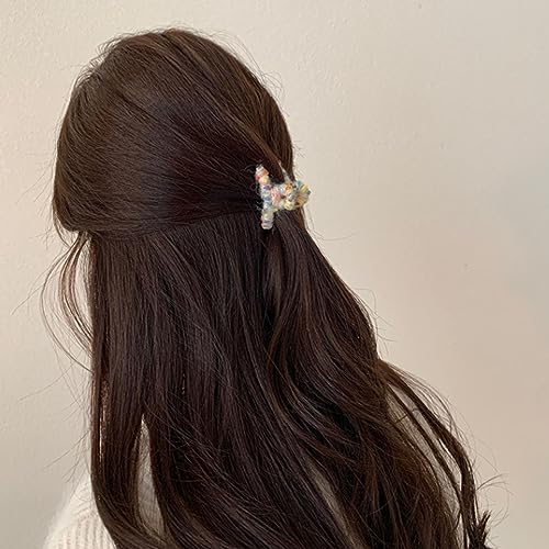 Pequeñas pinzas de pelo peludas mini para mujer miniatura 6