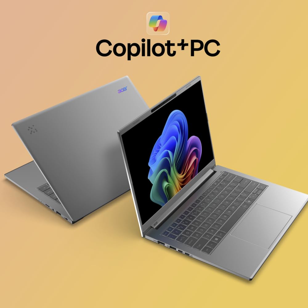 Acer Aspire 14 AI Copilot+ PC A14-61M, Ordenador Portátil 14" WUXGA OLED (AMD Ryzen AI 5 330, 16 GB RAM, 512 GB SSD, AMD Radeon Graphics, Windows 11 Home), Color Plata, Teclado QWERTY Español