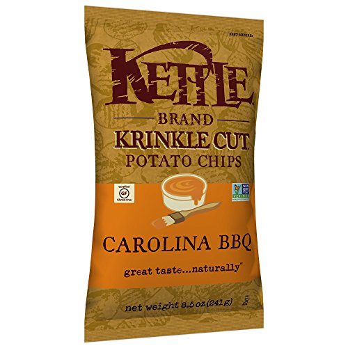 Image of Kettle Brand Krinkle Cut Potato Chips, Carolina BBQ, 8.5 Ounce (Pack of 12)