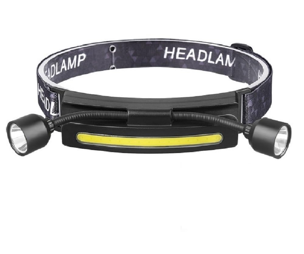 N M Z Head lamp COB+2 LED, Head Torch 2 LED Flashlight for Camping,Running,Cycling,Night Working (1 Pc)-picture-11