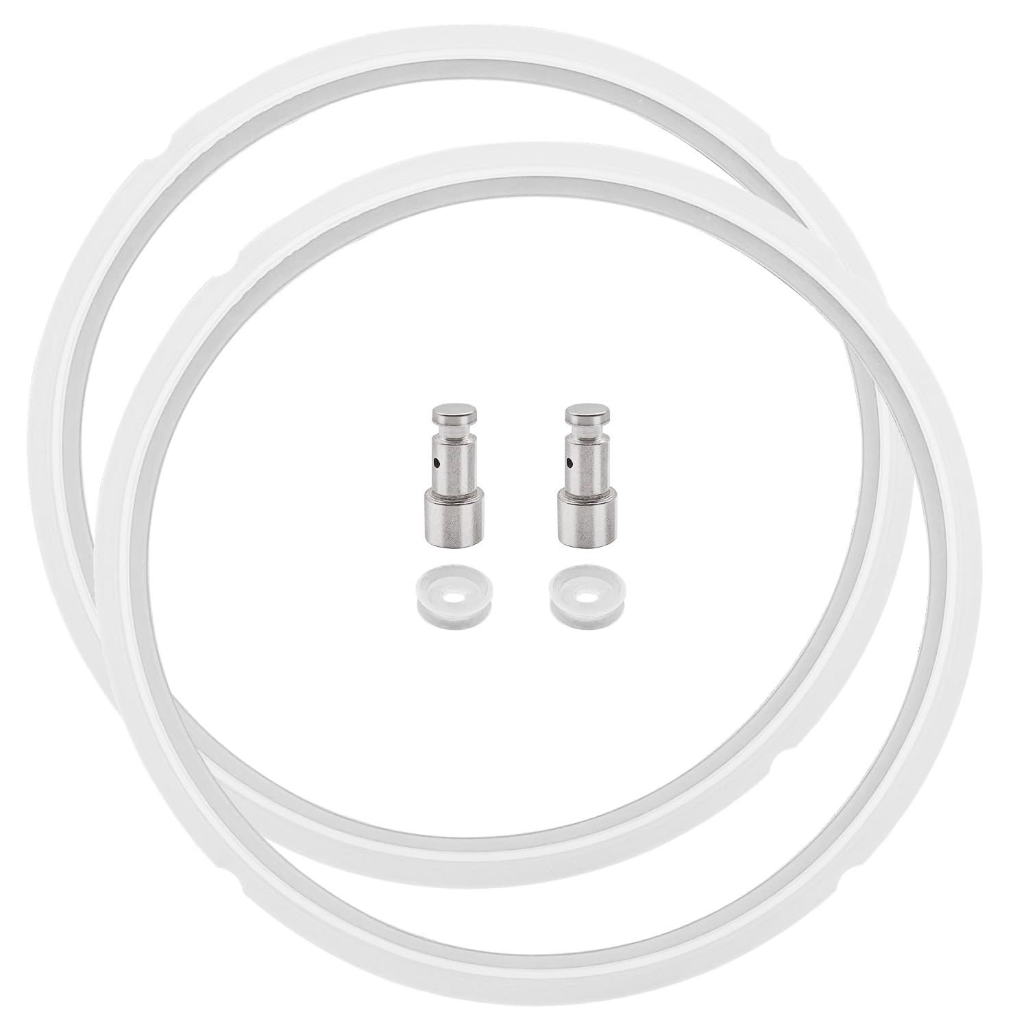 2 Pcs Silicone Sealing Ring for 8 Quart Instant Pot,2 Float Valve, 2 Sealer Gasket, Replacement Seals Gasket O-Rings Parts for InstaPot 8 QT Duo, Duo Plus, Ultra, IP-DUO80 IP-LUX 8 Accessories,Clear