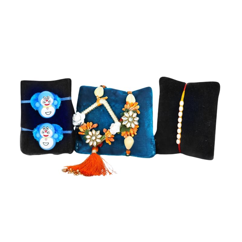 Image of NUTRI MIRACLE Rakhi Gift Hamper with Nut Mix, Chocolates and Tilak Thali for Bhai | Healthy Nuts Gift Pack for Bhai Dooj