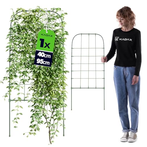 KADAX Rankgitter 40 x 95 cm Rankhilfe für Kletterpflanzen wie Gurken & Tomaten Pflanzenstütze aus beschichtetem Metall Pflanzgitter für Gewächshaus
