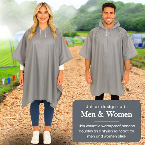 REDSTAR 2 Pack of Rain Poncho Waterproof Adult Raincoats - Waterproof Rain Coats for Men or Ladies Raincoat - Reusable Waterproof Poncho Festival Accessories - Waterproof Ponchos Adults Rain Coat - Image 5