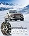 SCITOO KN110 Snow Chains Quick Easy Installation,Tire Traction Chain for Car Pickup Trucks SUV,Adjustable Universal Emergency Thickening Tire Chains Width 215 225 235 245(15