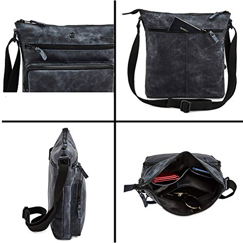 Image of Crossbody Bags for Women Genuine Leather Purse Handmade Vintage Shoulder Bag Crossover Pocketbook Adjustable Strap | Handmade