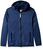 ZeroXposur Boys' Big Explorer Sweater Fleece Jacket, Navy Heather, Large